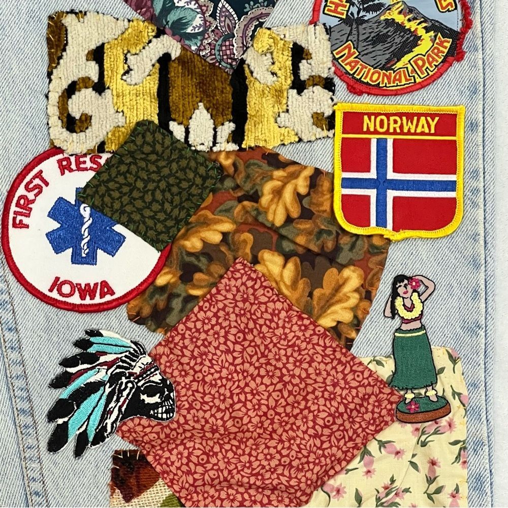 Vintage 90s Levi’s Orange Tab Patchwork Traveling Pants Size 32x34 - Picture 6 of 16
